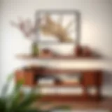 Elegant wooden console table with decorative accessories