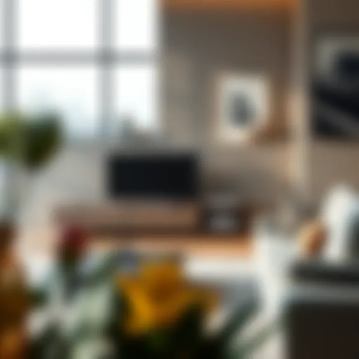 Modern console table in a minimalist living room