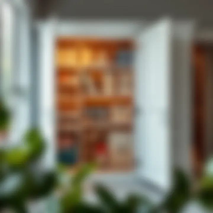 Efficient Storage Solutions with Flip Up Door Cabinets Organized interior of a flip up door cabinet enhancing storage solutions