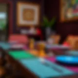 Colorful place mats enhancing a dining table