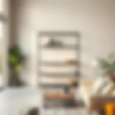 Modern Aesthetic of Galvanized Metal Shelving Stylish galvanized metal shelf in a modern living room setting