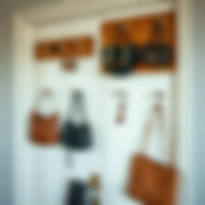 Creative display of accessories with over the door hangers