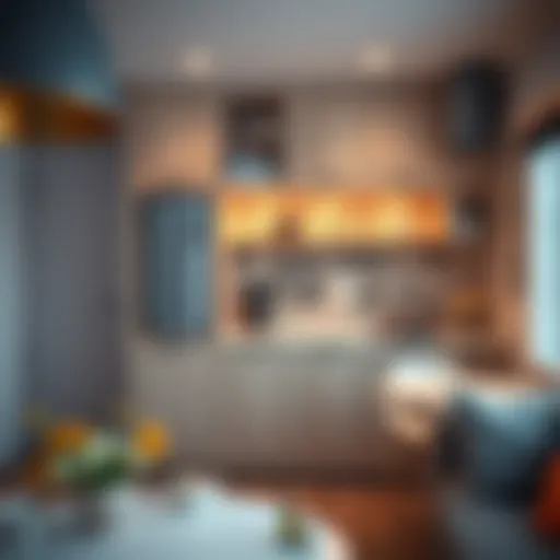 Stylish kitchenette showcasing compact design and functionality