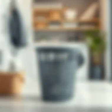 Modern Design Round Plastic Laundry Basket Stylish round plastic laundry basket in a modern laundry room