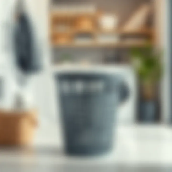 Modern Design Round Plastic Laundry Basket Stylish round plastic laundry basket in a modern laundry room