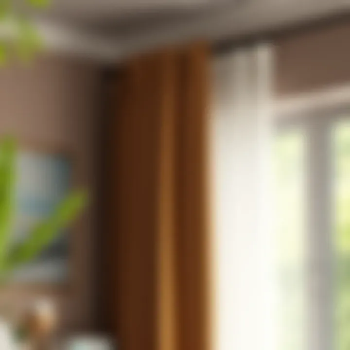 Chic Curtain Installation with Single Rod Brackets Stylish curtain installation using single rod brackets.