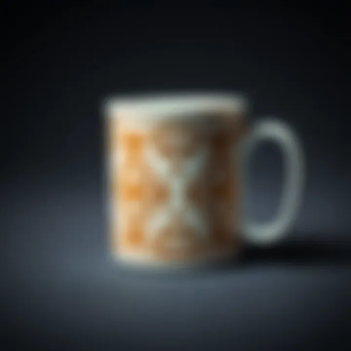 A stylish 5 oz coffee mug showcasing intricate design patterns