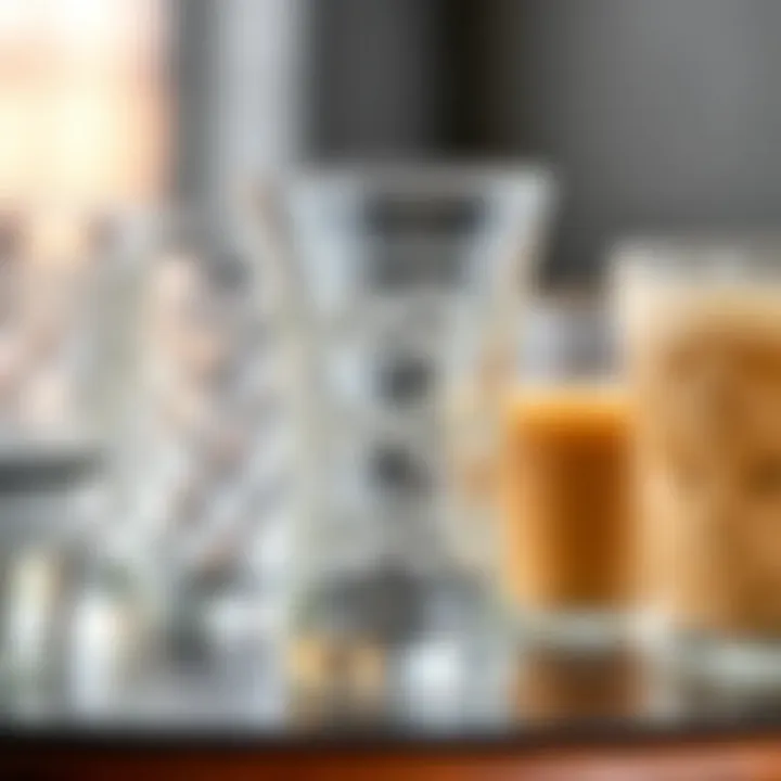 Close-up of intricate patterns and textures on glassware that enhance aesthetic appeal