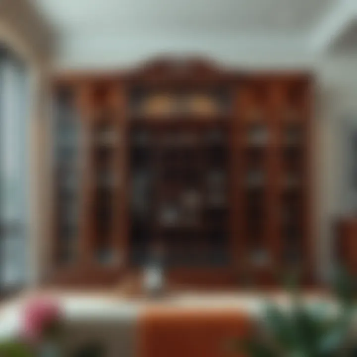 Elegant Wooden Wine Display Case Elegant wooden wine display case showcasing fine bottles