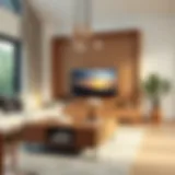 Stylish TV snack table with modern decor