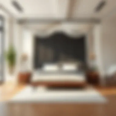 Modern twin canopy bed in a minimalist room