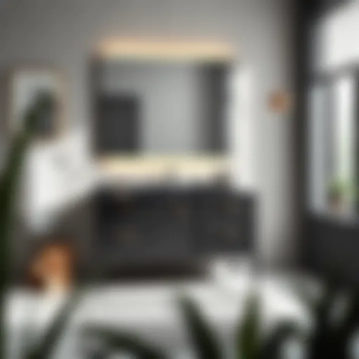 Elegant Modern Bathroom Vanity Elegant modern bathroom vanity showcasing sleek lines and refined aesthetics