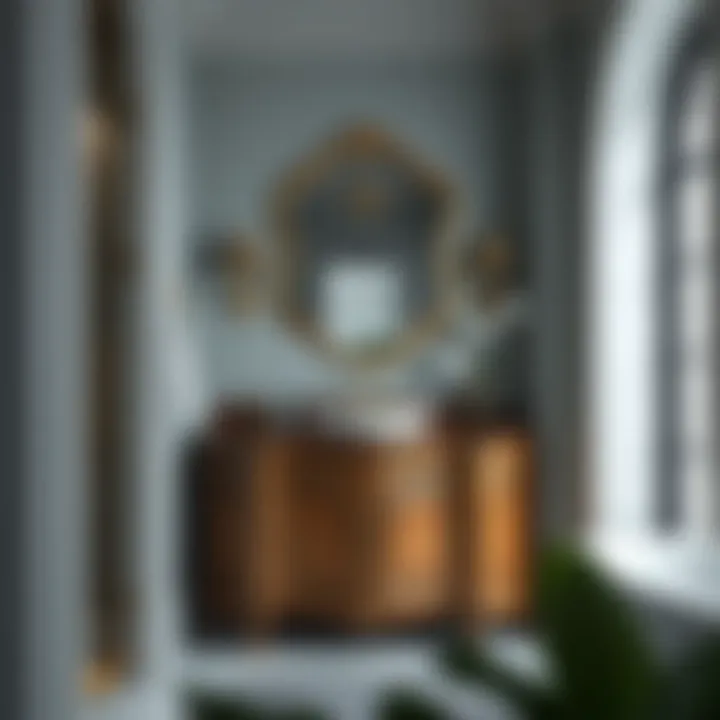 Luxurious High-End Bathroom Vanity Luxurious bathroom vanity with high-end materials and intricate detailing