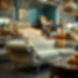 Charming vintage sofa in a local used furniture store