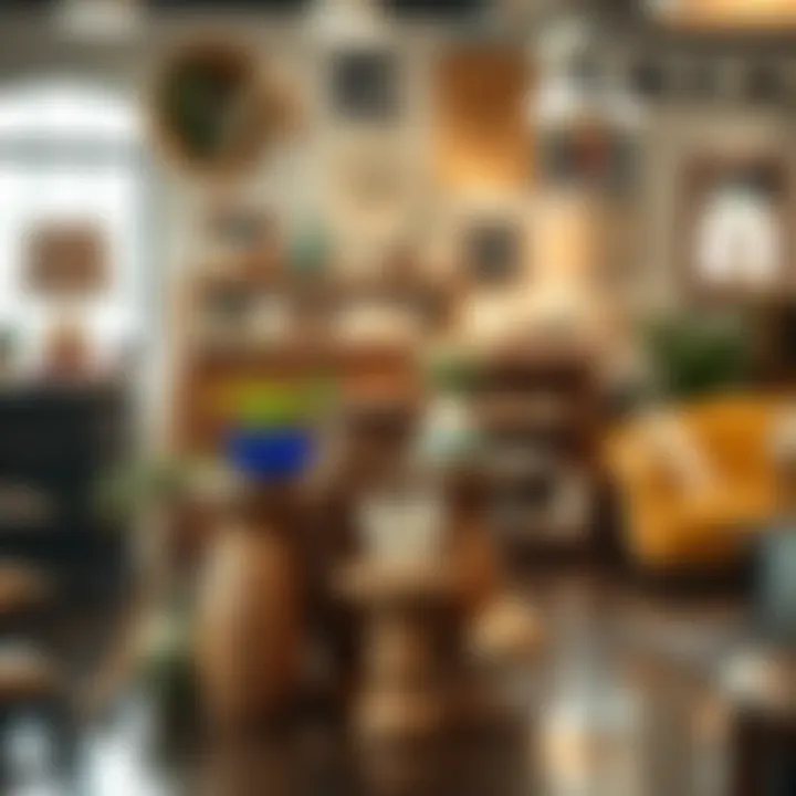 Eclectic Decor Display Creative display of eclectic decor items in a used furniture shop