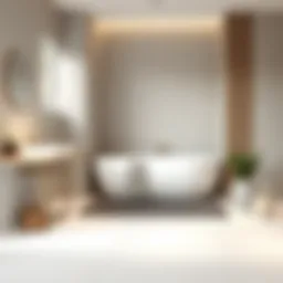 Elegant narrow bathroom mat complementing modern decor