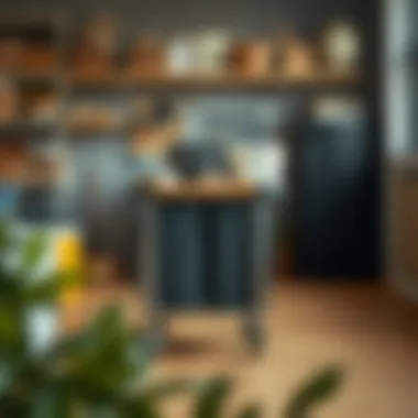 Utility cart used in an organized workspace