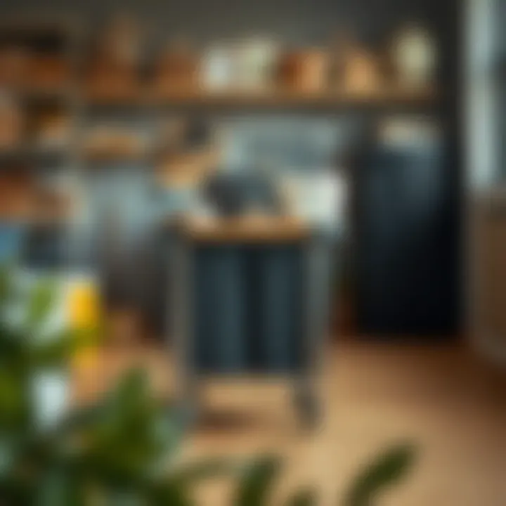 Utility cart used in an organized workspace