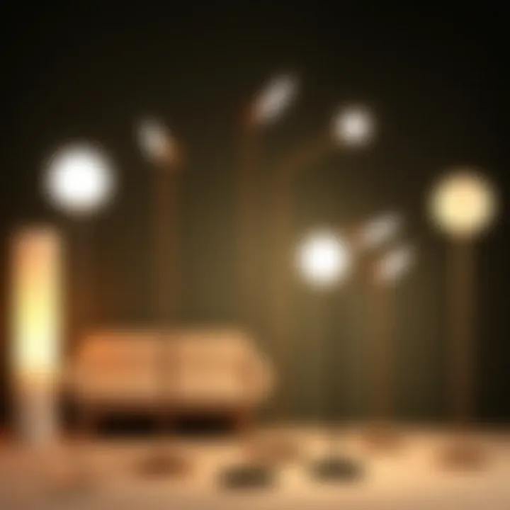 Variety of floor stand LED lamp designs showcasing flexibility