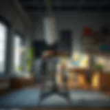 Stylish modern desk stool in a creative workspace