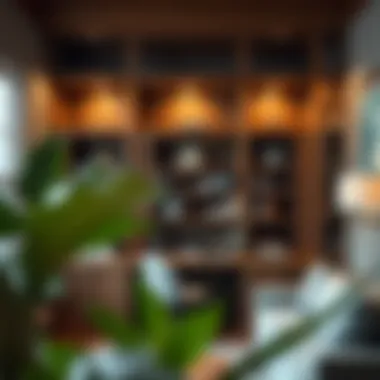 Bookshelf integrated into a traditional home office