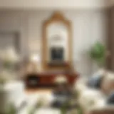 Elegant wall mirror in a modern living room setting
