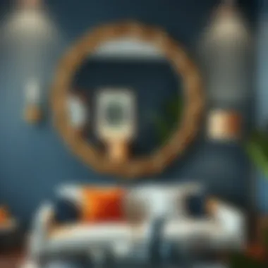 Stylish wall mirror enhancing interior decor