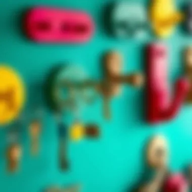 Variety of Colorful Key Holders Colorful wall-mounted key holder showcasing various styles