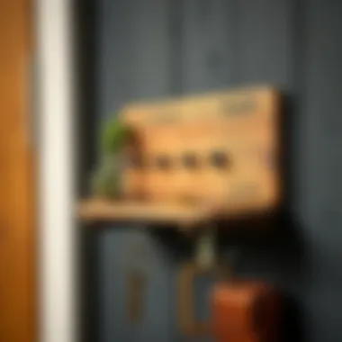 Rustic Key Holder with Shelf Rustic wall key holder with hooks and a decorative shelf