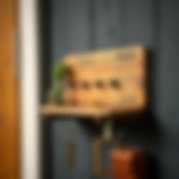 Rustic Key Holder with Shelf Rustic wall key holder with hooks and a decorative shelf