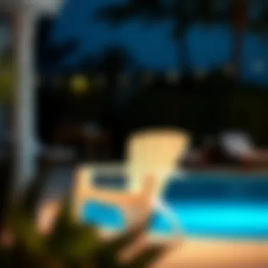 Stylish White Resin Chair Outdoors by Pool Stylish white resin chair outdoors by the pool