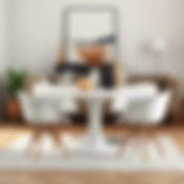 Beautifully styled white round dining table with decorative elements