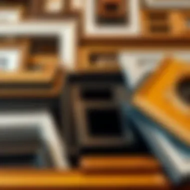 Close-up of high-quality frame materials arranged artfully