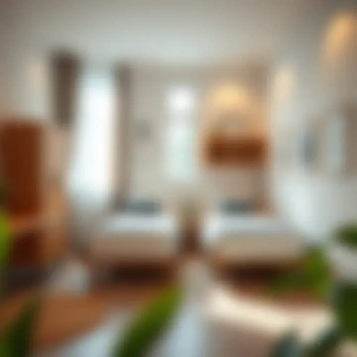 Functional layout of two single beds in a family-friendly environment