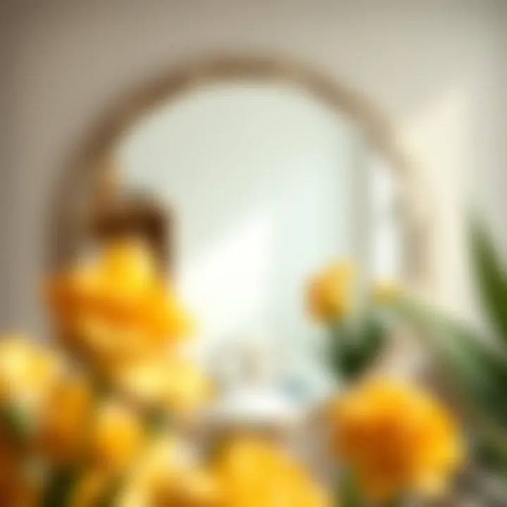 Artistic Elegance in Round Mirrors Elegant round mirror with artistic frame