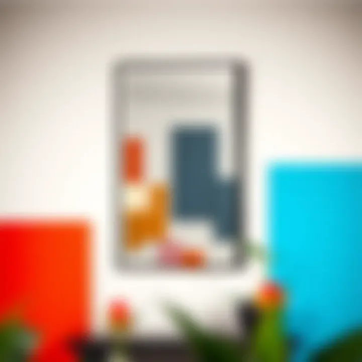 Color Block Trends in Contemporary Mirrors Vibrant color block mirror showcasing design trends