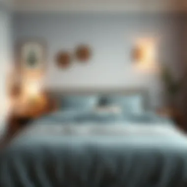 Cozy bedroom setup with grey fitted sheets and complementary decor