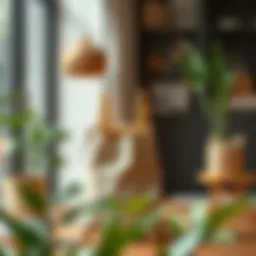 Stylish grocery bag stand made from bamboo