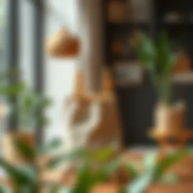 Stylish grocery bag stand made from bamboo