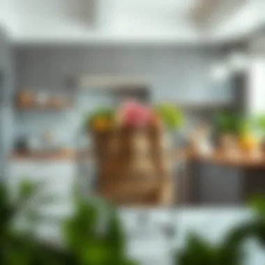 Functional grocery bag stand in a modern kitchen