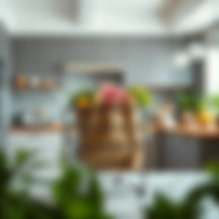 Functional grocery bag stand in a modern kitchen