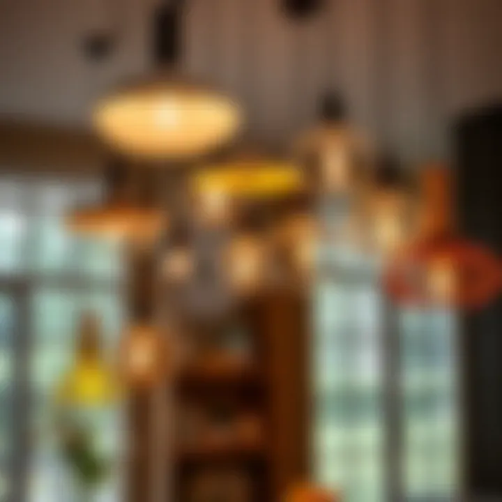 Stylish Arrangement of Varied Hanging Light Designs Stylish arrangement of varied hanging lights