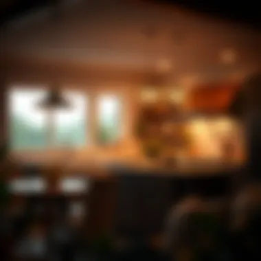 Warm Ambient Lighting Creating a Cozy Atmosphere Warm ambient lighting in a cozy kitchen environment