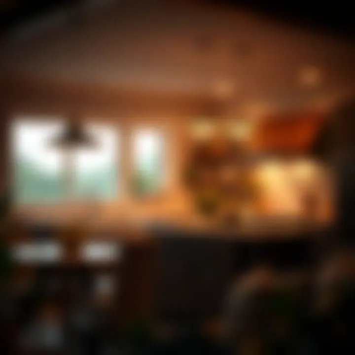 Warm Ambient Lighting Creating a Cozy Atmosphere Warm ambient lighting in a cozy kitchen environment