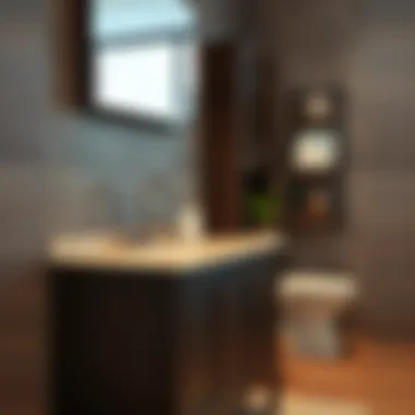 High-quality materials used in the construction of the bathroom vanity emphasizing durability