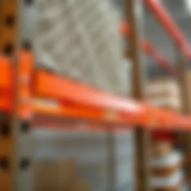 Close-up of material textures used in utility rack construction