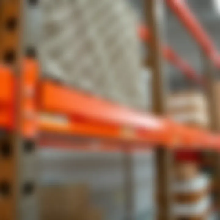 Close-up of material textures used in utility rack construction