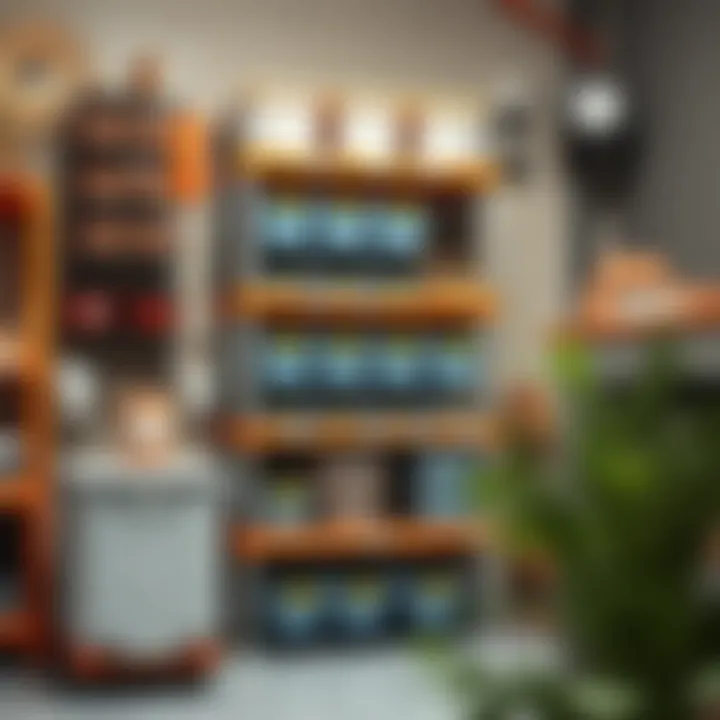 Sturdy utility rack showcasing multiple shelves filled with storage bins