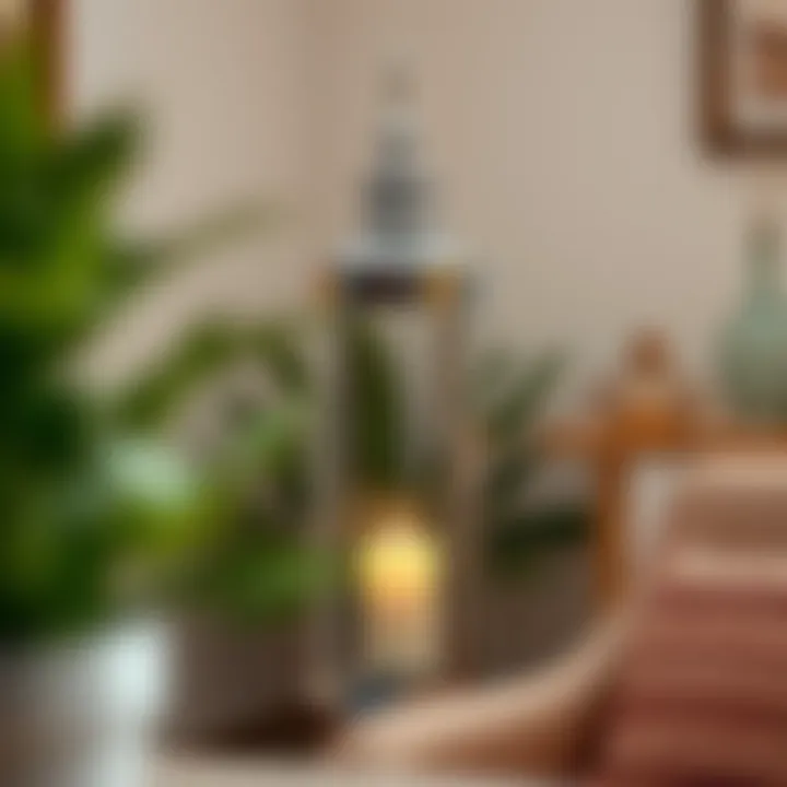 Elegant Chrome Lantern in a Cozy Setting Elegant chrome lantern illuminating a cozy corner