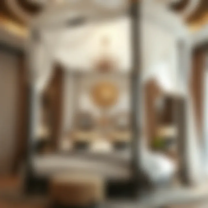 Elegant canopy structure enhancing a luxurious bedroom
